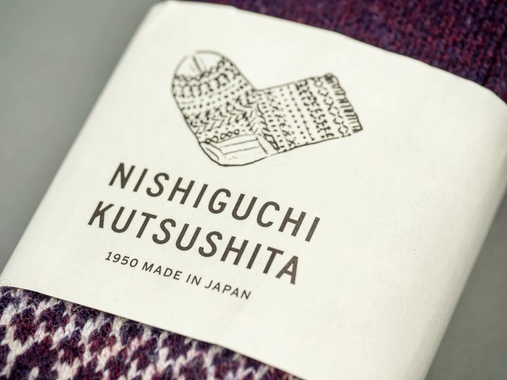Nishiguchi Kutsushita Wool Jacquard Socks Good Purple 8 Nishiguchi Kutsushita Wool Jacquard Socks Good Purple