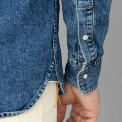 3sixteen Crosscut Western Stonewashed Denim Shirt NEW ARRIVALS