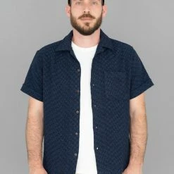 3sixteen Vacation Shirt Overdye Jacquard Black NEW ARRIVALS