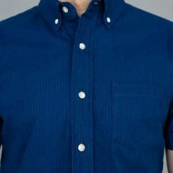 NEW ARRIVALS 3sixteen Short Sleeve Button Down Indigo Sashiko