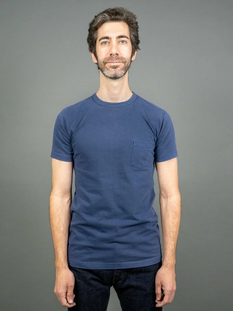 3sixteen Garment Dyed Pocket T-Shirt French Blue 3 3sixteen Garment Dyed Pocket T-Shirt French Blue