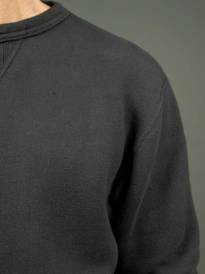 Loop & Weft Tompkins Knit V-Gusset Crewneck Sweatshirt Black 8 Loop & Weft Tompkins Knit V-Gusset Crewneck Sweatshirt Black