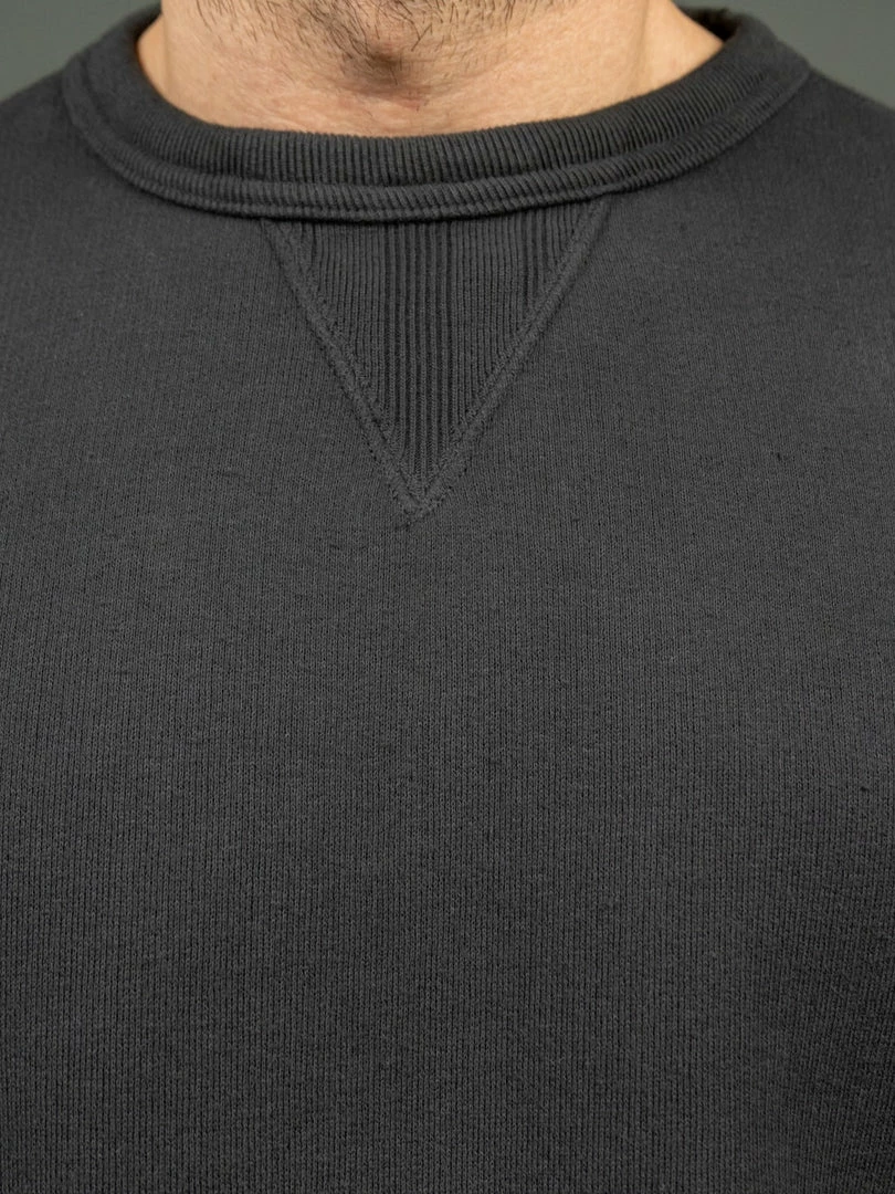 Loop & Weft Tompkins Knit V-Gusset Crewneck Sweatshirt Black 6 Loop & Weft Tompkins Knit V-Gusset Crewneck Sweatshirt Black