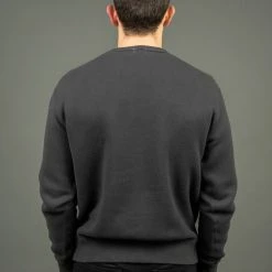 Loop & Weft Tompkins Knit V-Gusset Crewneck Sweatshirt Black
