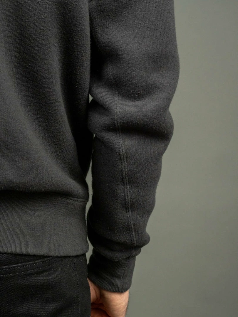 Loop & Weft Tompkins Knit V-Gusset Crewneck Sweatshirt Black 7 Loop & Weft Tompkins Knit V-Gusset Crewneck Sweatshirt Black