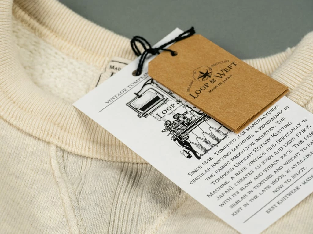 Loop & Weft Tompkins Knit V-Gusset Crewneck Sweatshirt Oatmeal 23 Loop & Weft Tompkins Knit V-Gusset Crewneck Sweatshirt Oatmeal