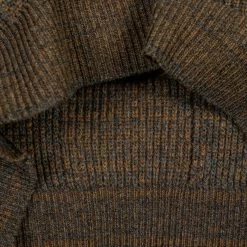 Loop & Weft Merino Super Lamb Switch Panel Crewneck Sweater Deep Clay Brown