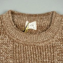Loop & Weft Merino Super Lamb Switch Panel Crewneck Sweater Mix Brown