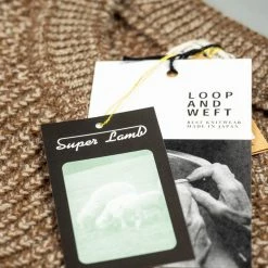 Loop & Weft Merino Super Lamb Switch Panel Crewneck Sweater Mix Brown