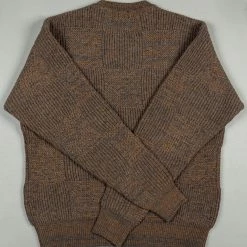 Loop & Weft Merino Super Lamb Switch Panel Crewneck Sweater Deep Clay Brown