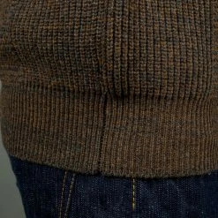 Loop & Weft Merino Super Lamb Switch Panel Crewneck Sweater Deep Clay Brown