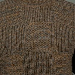 Loop & Weft Merino Super Lamb Switch Panel Crewneck Sweater Deep Clay Brown