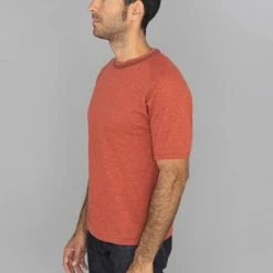 Loop & Weft Heather Slub Cotton Freedom Crewneck T-Shirt Old Brick