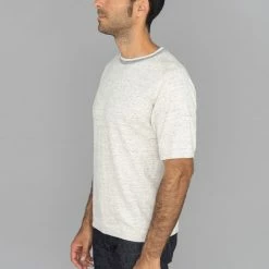 Loop & Weft Heather Slub Cotton Freedom Crewneck T-Shirt Heather Oatmeal