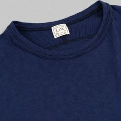 Loop & Weft Heather Slub Cotton Freedom Crewneck T-Shirt French Navy Blue