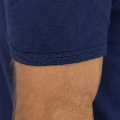 Loop & Weft Heather Slub Cotton Freedom Crewneck T-Shirt French Navy Blue