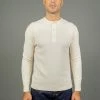 Loop & Weft Fine Aran Honeycomb Henley Neck Thermal Vintage Ivory 1 Loop & Weft Fine Aran Honeycomb Henley Neck Thermal Vintage Ivory