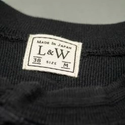 Loop & Weft Fine Aran Honeycomb Henley Neck Thermal Royal Black