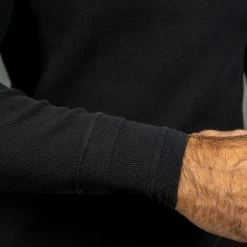 Loop & Weft Fine Aran Honeycomb Henley Neck Thermal Royal Black