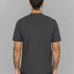Loop & Weft Dual Layered Knit Raw Edge Crewneck T-Shirt Antique Black NEW ARRIVALS