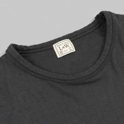 Loop & Weft Dual Layered Knit Raw Edge Pocket Crewneck T-Shirt Antique Black NEW ARRIVALS