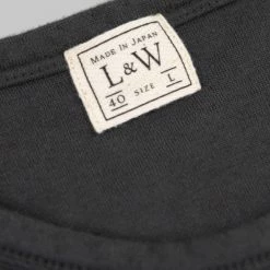 Loop & Weft Dual Layered Knit Raw Edge Pocket Crewneck T-Shirt Antique Black NEW ARRIVALS