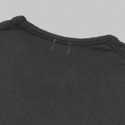 Loop & Weft Dual Layered Knit Raw Edge Pocket Crewneck T-Shirt Antique Black NEW ARRIVALS