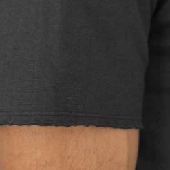 Loop & Weft Dual Layered Knit Raw Edge Pocket Crewneck T-Shirt Antique Black NEW ARRIVALS