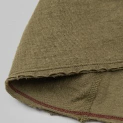 NEW ARRIVALS Loop & Weft Dual Layered Knit Raw Edge Crewneck T-Shirt Army Olive