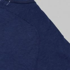 Loop & Weft Dual Layered Knit Raw Edge Crewneck T-Shirt French Navy Blue NEW ARRIVALS