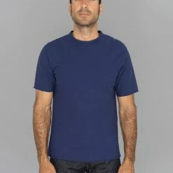 Loop & Weft Dual Layered Knit Raw Edge Crewneck T-Shirt French Navy Blue NEW ARRIVALS