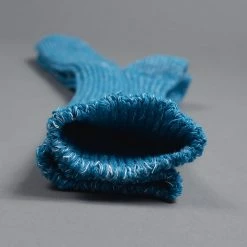 Nishiguchi Kutsushita Hemp Cotton Ribbed Socks Ocean Blue