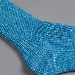 Nishiguchi Kutsushita Hemp Cotton Ribbed Socks Ocean Blue