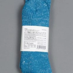 Nishiguchi Kutsushita Hemp Cotton Ribbed Socks Ocean Blue