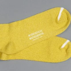 Nishiguchi Kutsushita Silk Cotton Socks Beer Yellow