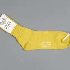 Nishiguchi Kutsushita Silk Cotton Socks Beer Yellow