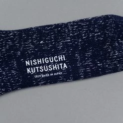 Nishiguchi Kutsushita Hemp Cotton Ribbed Socks Midnight