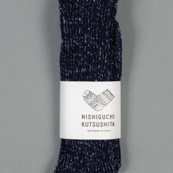 Nishiguchi Kutsushita Hemp Cotton Ribbed Socks Midnight