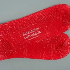 Nishiguchi Kutsushita Hemp Cotton Ribbed Socks Autumn Leaves