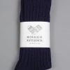 Nishiguchi Kutsushita Wool Ribbed Socks Navy 2 Nishiguchi Kutsushita Wool Ribbed Socks Navy