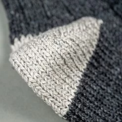 Nishiguchi Kutsushita Recycled Cotton Ribbed Socks Charcoal