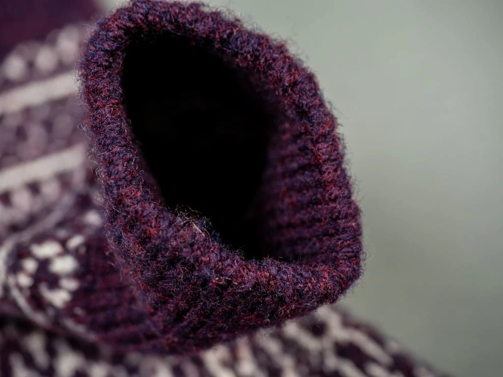 Nishiguchi Kutsushita Wool Jacquard Socks Good Purple 15 Nishiguchi Kutsushita Wool Jacquard Socks Good Purple