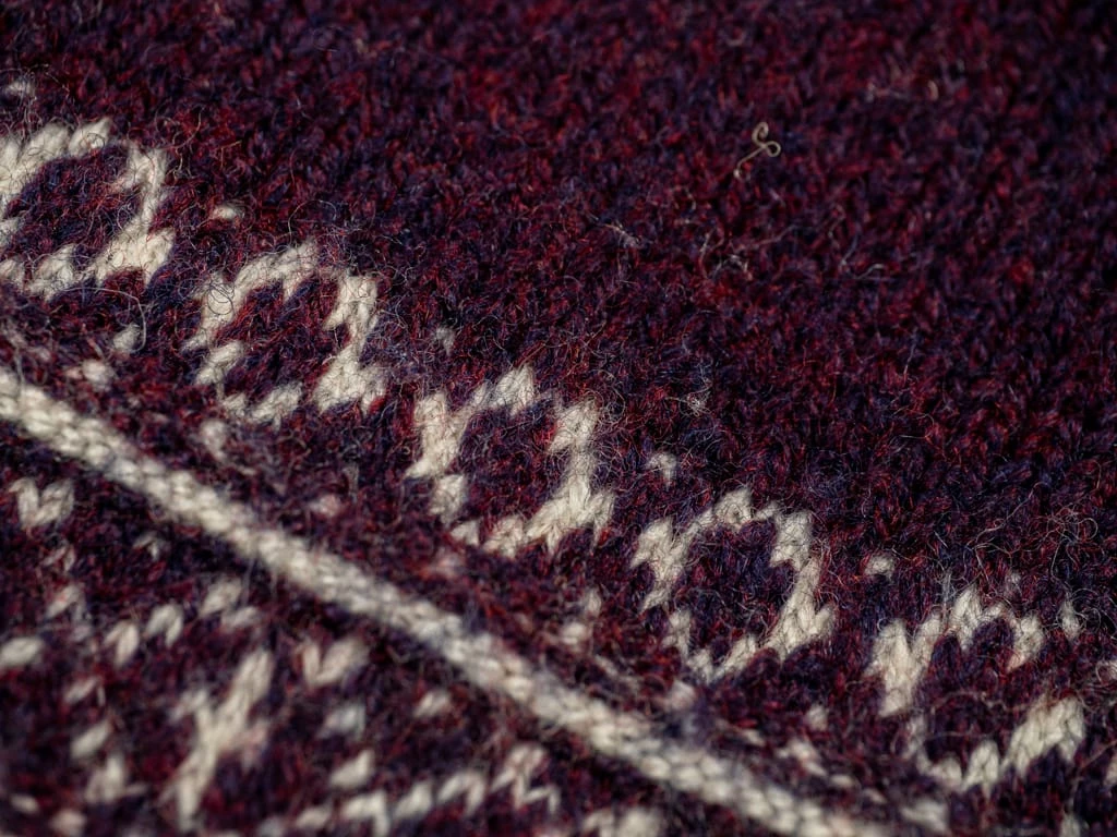 Nishiguchi Kutsushita Wool Jacquard Socks Good Purple 11 Nishiguchi Kutsushita Wool Jacquard Socks Good Purple