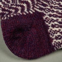 Nishiguchi Kutsushita Wool Jacquard Socks Good Purple 22 Nishiguchi Kutsushita Wool Jacquard Socks Good Purple