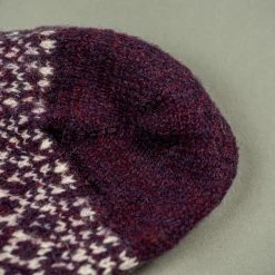 Nishiguchi Kutsushita Wool Jacquard Socks Good Purple 24 Nishiguchi Kutsushita Wool Jacquard Socks Good Purple