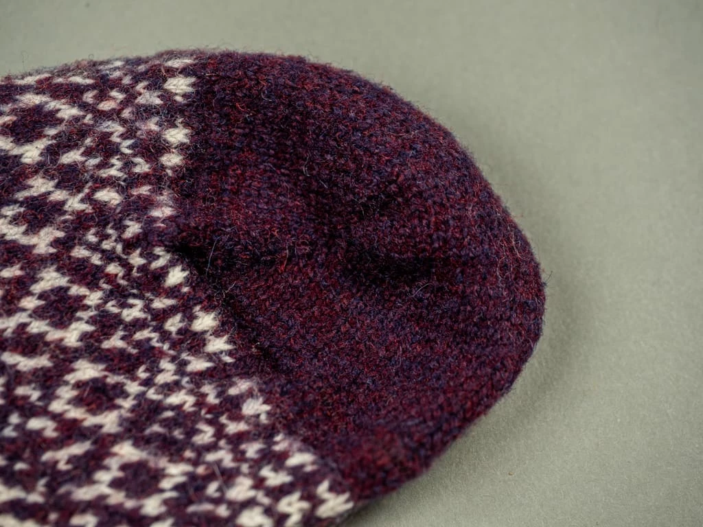 Nishiguchi Kutsushita Wool Jacquard Socks Good Purple 12 Nishiguchi Kutsushita Wool Jacquard Socks Good Purple