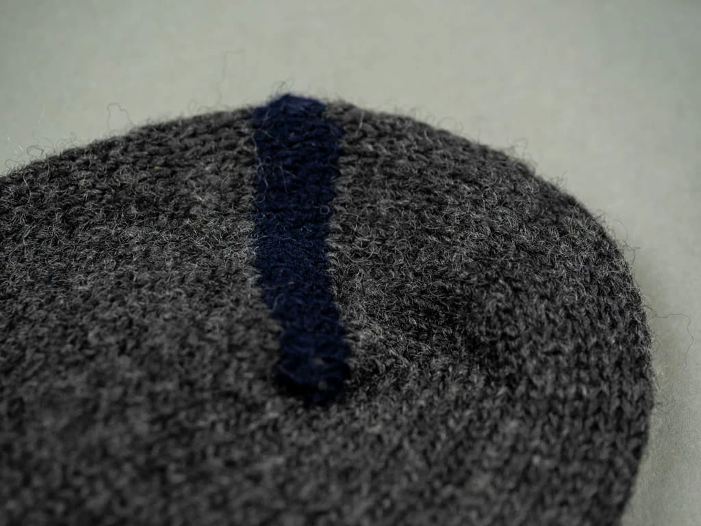 Nishiguchi Kutsushita Wool Ribbed Socks Charcoal 12 Nishiguchi Kutsushita Wool Ribbed Socks Charcoal