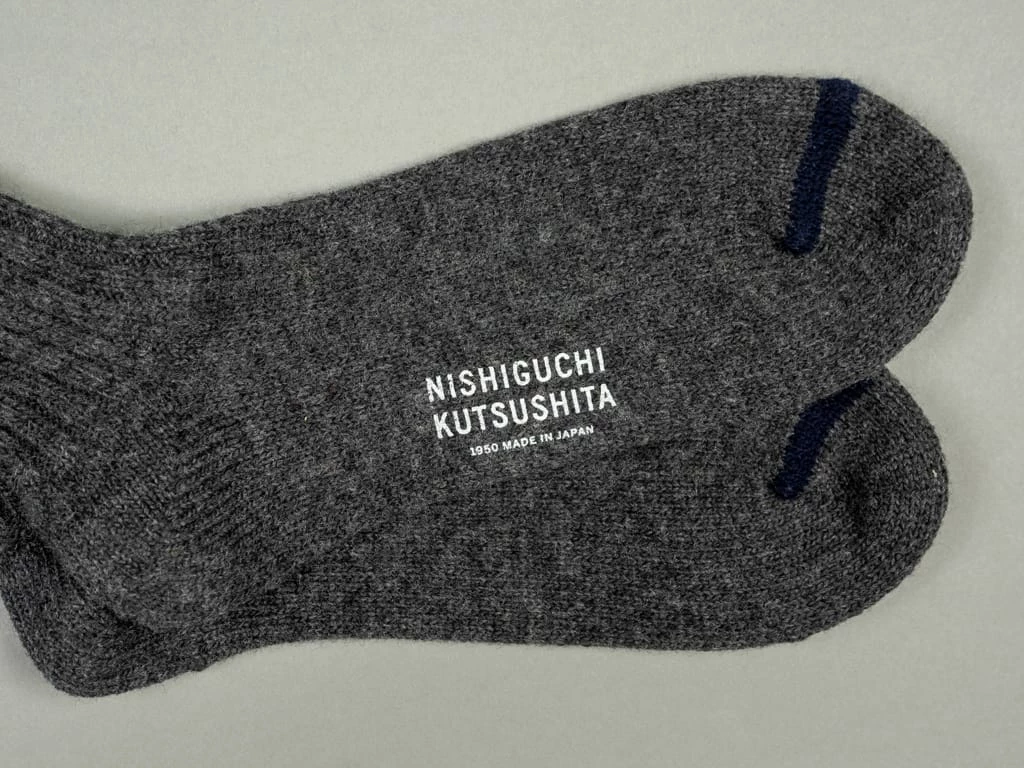 Nishiguchi Kutsushita Wool Ribbed Socks Charcoal 7 Nishiguchi Kutsushita Wool Ribbed Socks Charcoal