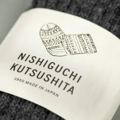 Nishiguchi Kutsushita Wool Ribbed Socks Charcoal 20 Nishiguchi Kutsushita Wool Ribbed Socks Charcoal