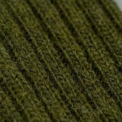 Nishiguchi Kutsushita Wool Ribbed Socks Khaki 25 Nishiguchi Kutsushita Wool Ribbed Socks Khaki